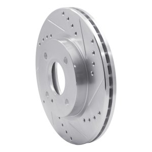 Ford Fiesta Brake Rotor (1) - Front Right - R1 Concepts - Drilled & Slotted - Silver - `11-`19